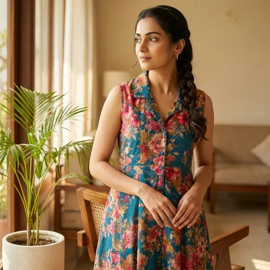 Multicolour Masleen Printed Kurti Set