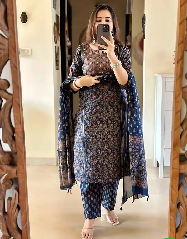 Blue Pure Cotton Ajrak
