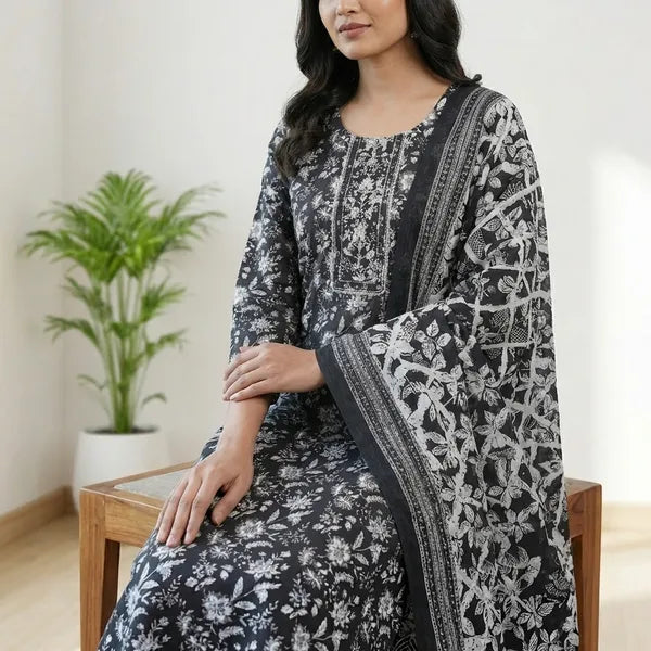 Black And White Pure Cotton Patchwork