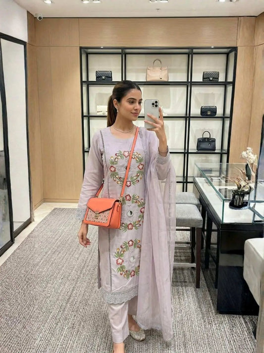 Silk Blend With Hand Embroidery Work