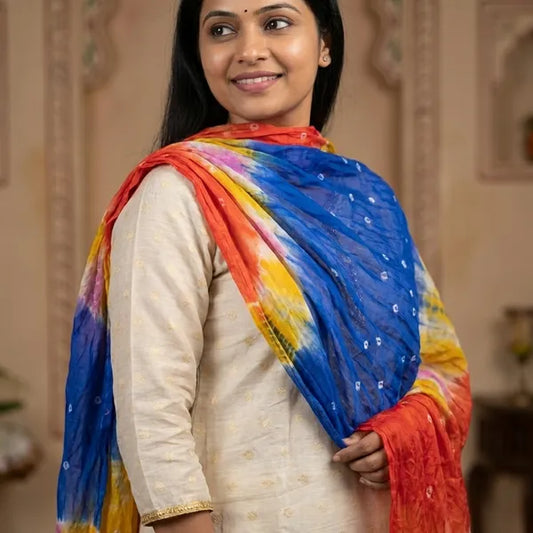 Multicolour Paper Printed Kurti