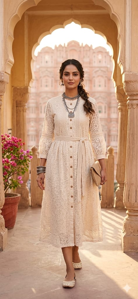 Off white Cotton Gown