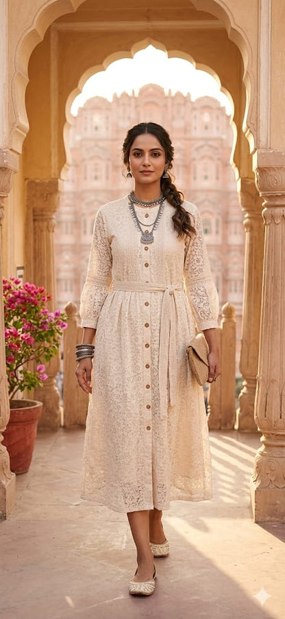 Off white Cotton Gown