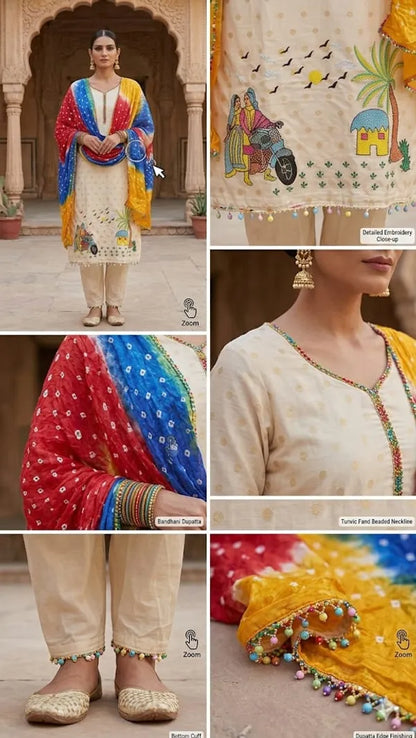 Multicolour Paper Printed Kurti