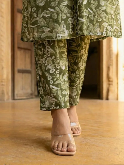 Green Masleen Printed Co Ord Set