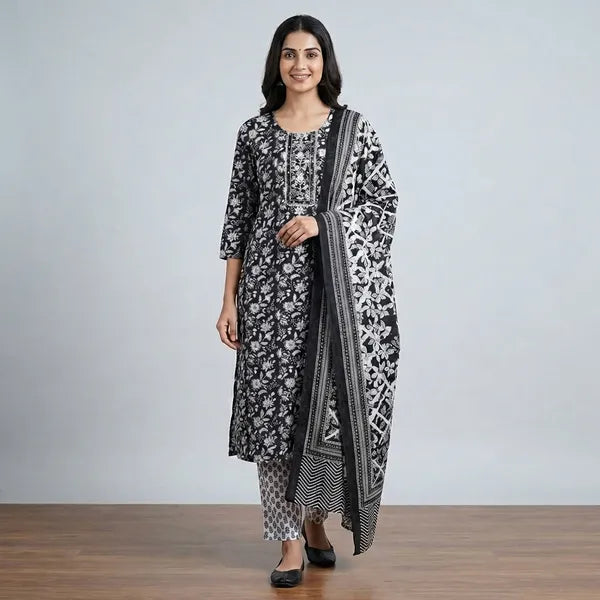 Black And White Pure Cotton Patchwork