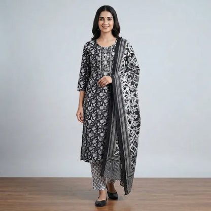 Black And White Pure Cotton Patchwork