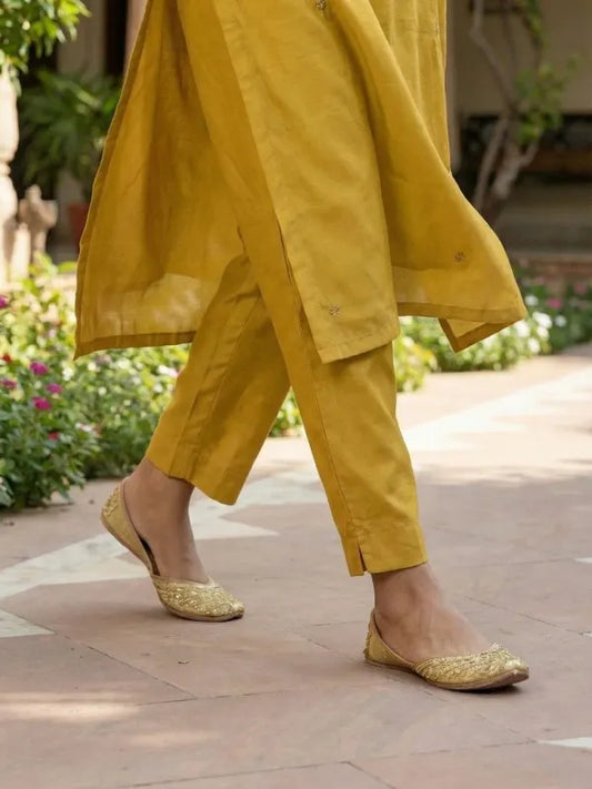 Lemon Chanderi Blend Suit