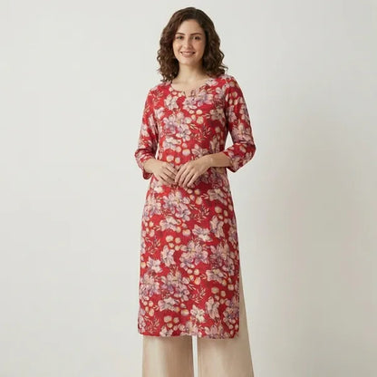 Red Cotton Printed Shirt