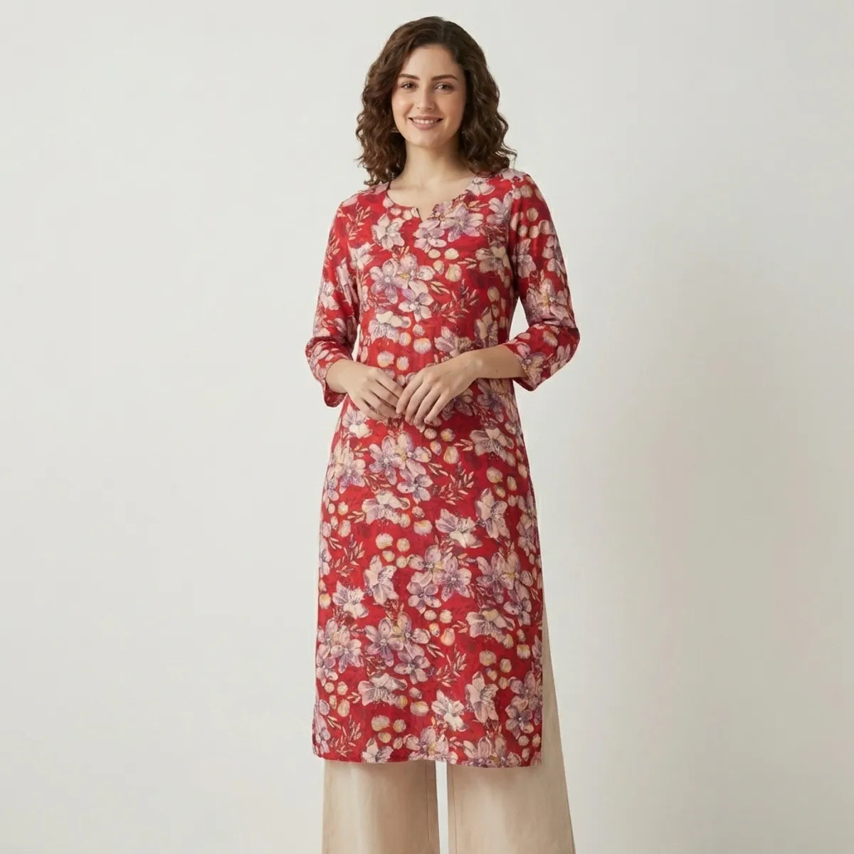 Red Cotton Printed Shirt