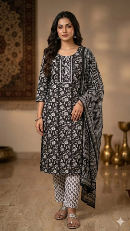 Black And White Pure Cotton Patchwork